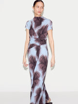 Tiger Orchid Cap Sleeve Dress | Blue