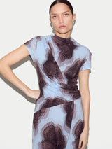 Tiger Orchid Cap Sleeve Dress | Blue