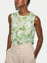 Sketch Rose Print Tank | Green