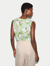Sketch Rose Print Tank | Green