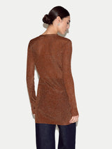 Metallic Rib Cardigan | Bronze