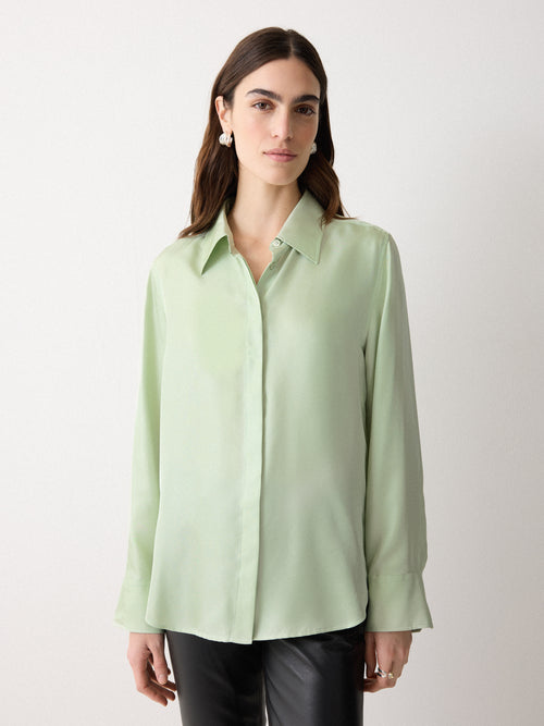 Silk Twill Shirt | Green