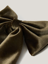 Velvet Hair Bow | Khaki
