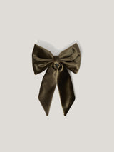 Velvet Hair Bow | Khaki