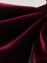 Velvet Hair Bow | Burgundy