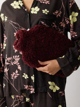 Faux Shearling Hot Water Bottle | Burgundy