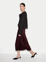 Satin Cowl Neck Bias Dress | Burgundy