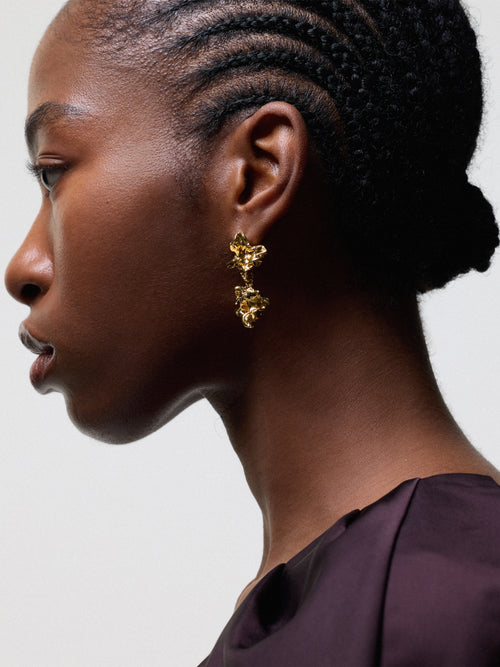 Crumpled Drop Earring | Gold