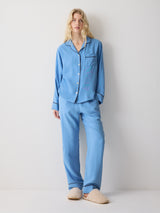 Piped Detail Relaxed Pyjamas | Blue