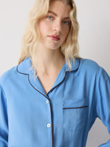Piped Detail Relaxed Pyjamas | Blue