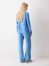 Piped Detail Relaxed Pyjamas | Blue
