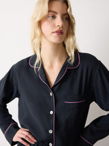 Piped Detail Relaxed Pyjamas | Navy