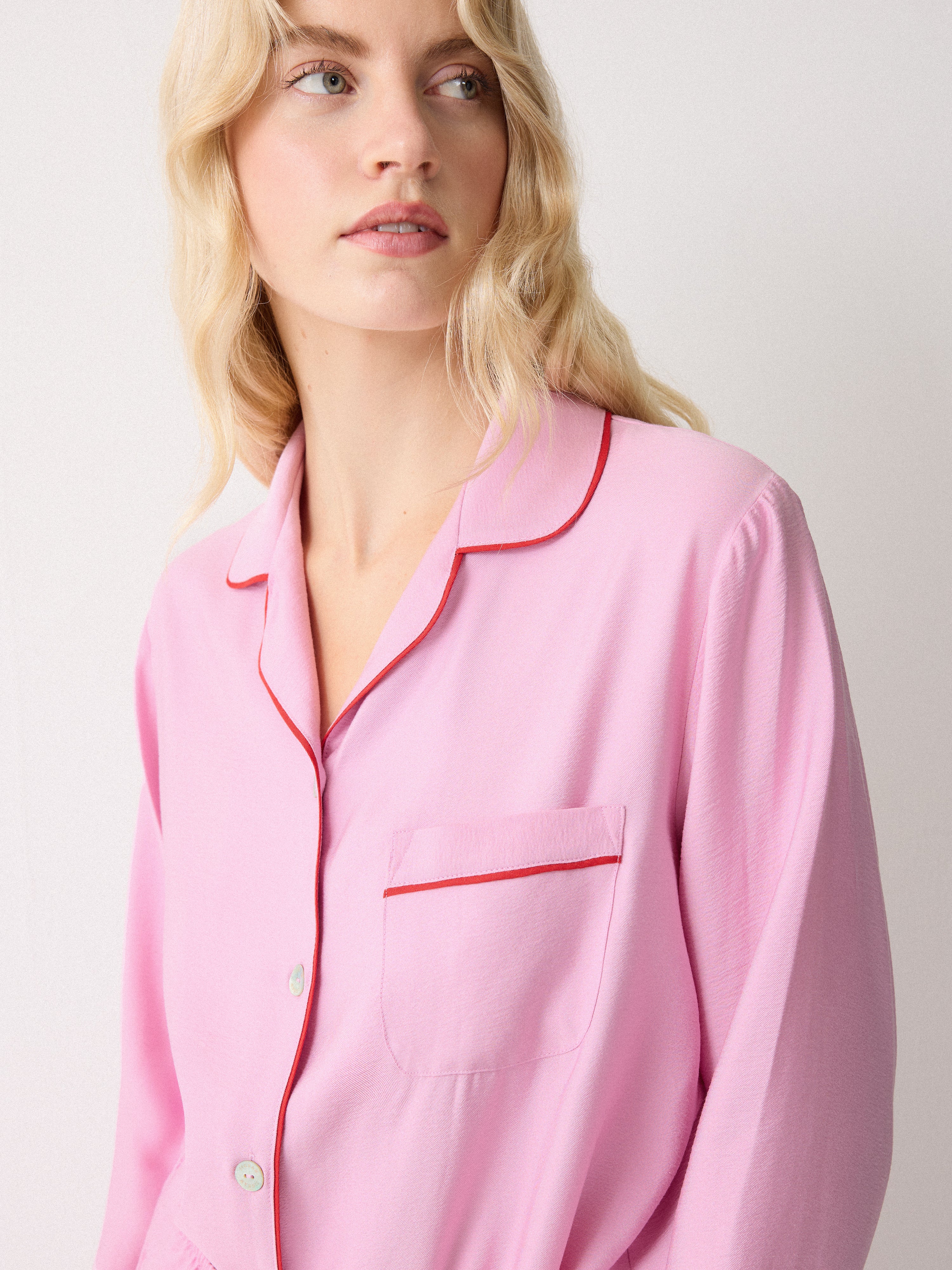 Piped Detail Relaxed Pyjamas | Pink – Jigsaw