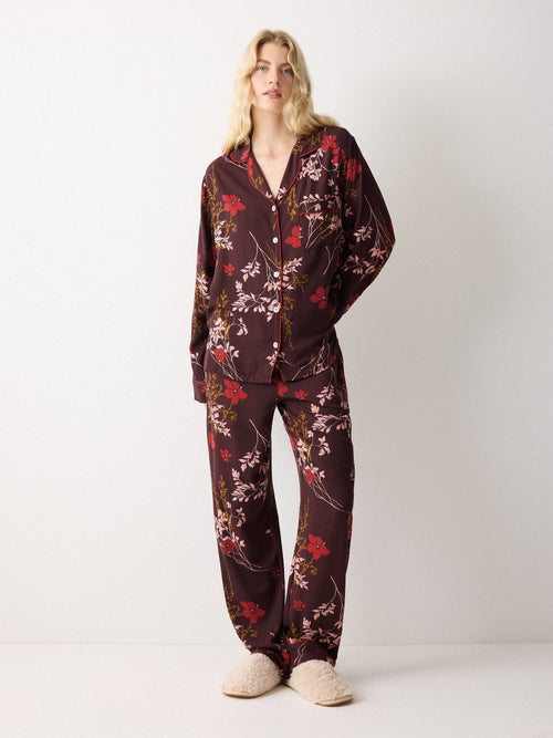 Chinoiserie Printed Pyjama | Burgundy