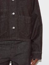 Isla Denim Cropped Jacket | Burgundy