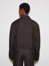 Isla Denim Cropped Jacket | Burgundy