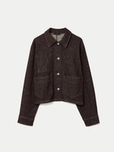 Isla Denim Cropped Jacket | Burgundy