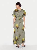 Iris Cap Sleeve Satin Dress | Green
