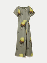 Iris Cap Sleeve Satin Dress | Green