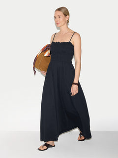 Cotton Pique Sundress | Navy