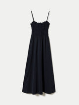 Cotton Pique Sundress | Navy