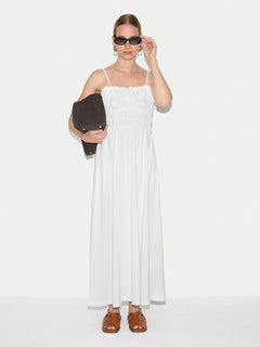 Cotton Pique Sundress | White
