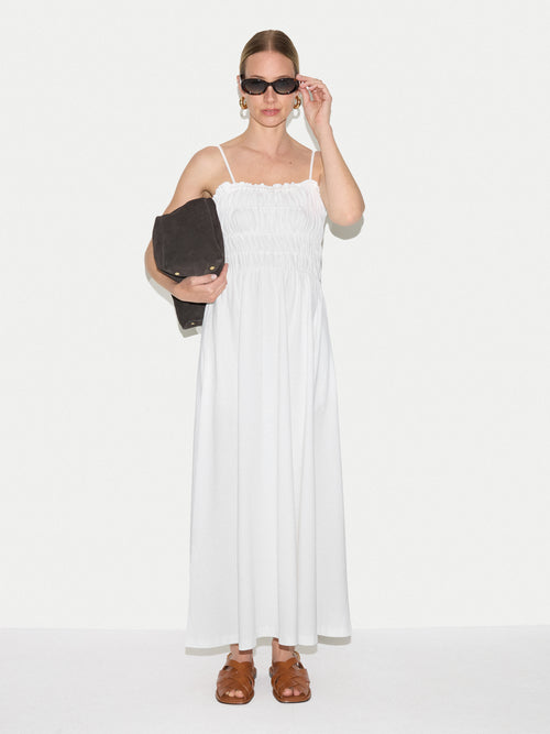 Cotton Pique Sundress | White