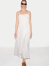 Cotton Pique Sundress | White
