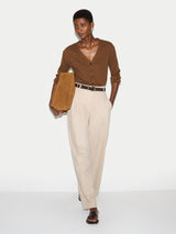 Cotton Luxe V Cardigan | Brown