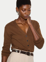 Cotton Luxe V Cardigan | Brown