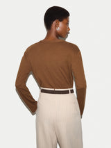 Cotton Luxe V Cardigan | Brown