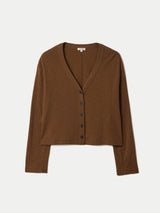 Cotton Luxe V Cardigan | Brown