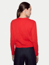 Cotton Luxe V Cardigan | Red