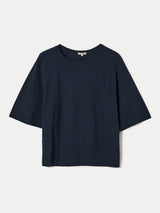 Cotton Slub Boxy Raglan T-shirt | Navy