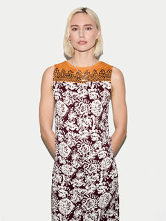 Batik Jersey Top | Burgundy