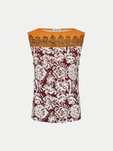 Batik Jersey Top | Burgundy