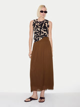 Zebra Cotton Slub Tank | Brown