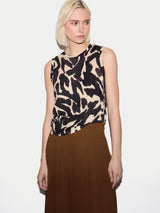 Zebra Cotton Slub Tank | Brown