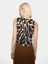 Zebra Cotton Slub Tank | Brown
