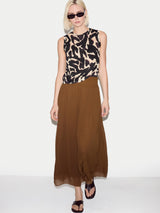 Zebra Cotton Slub Tank | Brown