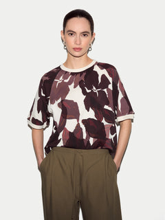 Iris Half Sleeve Sweatshirt | Burgundy