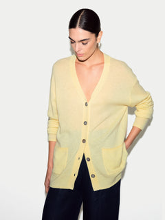 Cashmere Longline Cardigan | Yellow