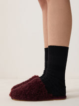 Faux Shearling Slippers | Burgundy