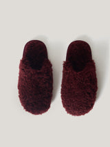 Faux Shearling Slippers | Burgundy