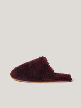 Faux Shearling Slippers | Burgundy