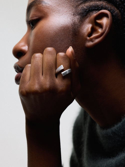 Twisted Block Ring | SILVER
