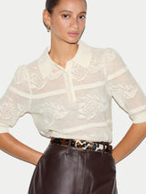 Pointelle Puff Sleeve Top | Cream