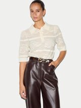 Pointelle Puff Sleeve Top | Cream