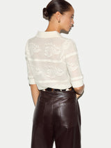 Pointelle Puff Sleeve Top | Cream