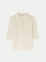 Pointelle Puff Sleeve Top | Cream